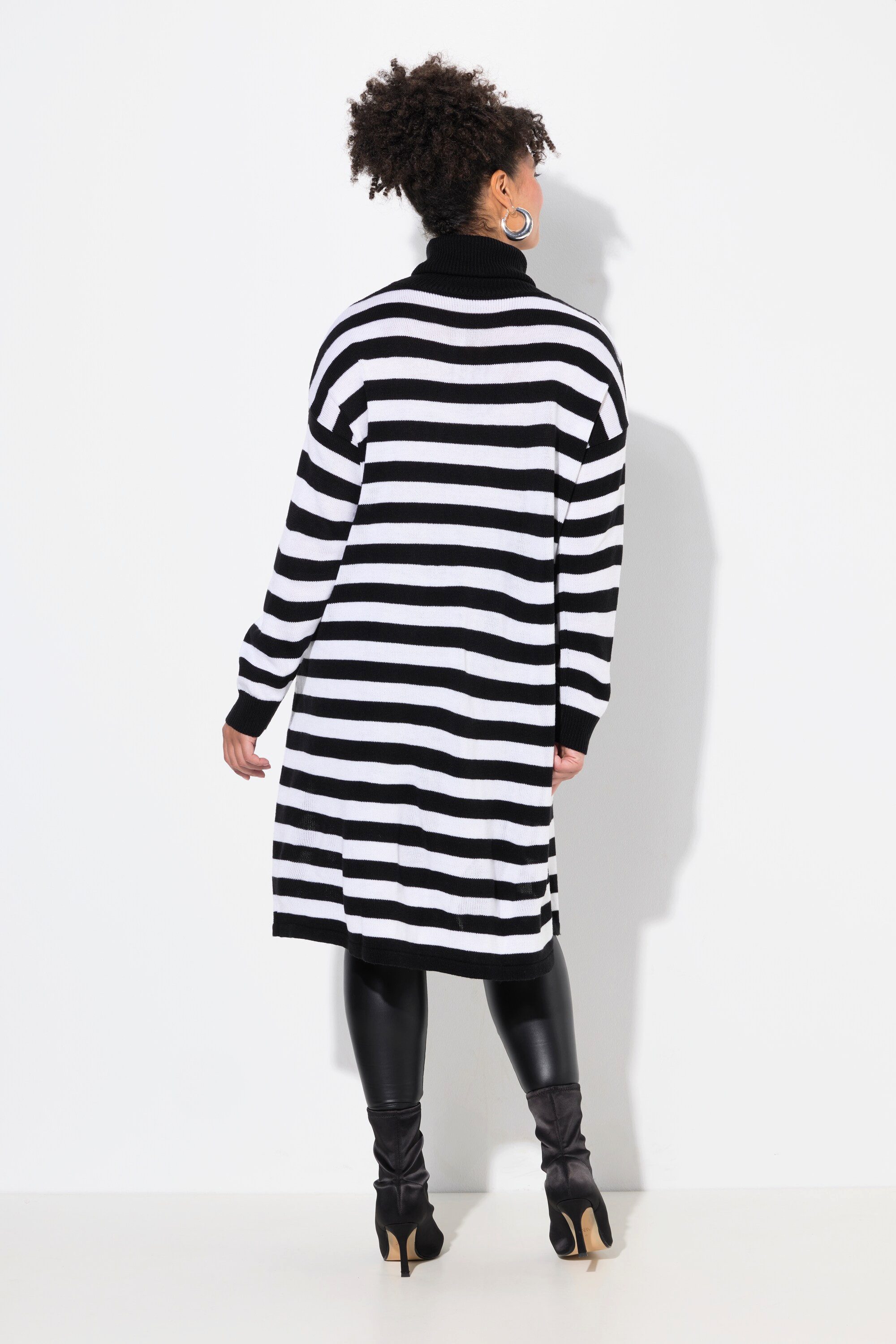 MIAMODA Strickpullover Long-Pullover A-Linie Ringel Saumschlitz