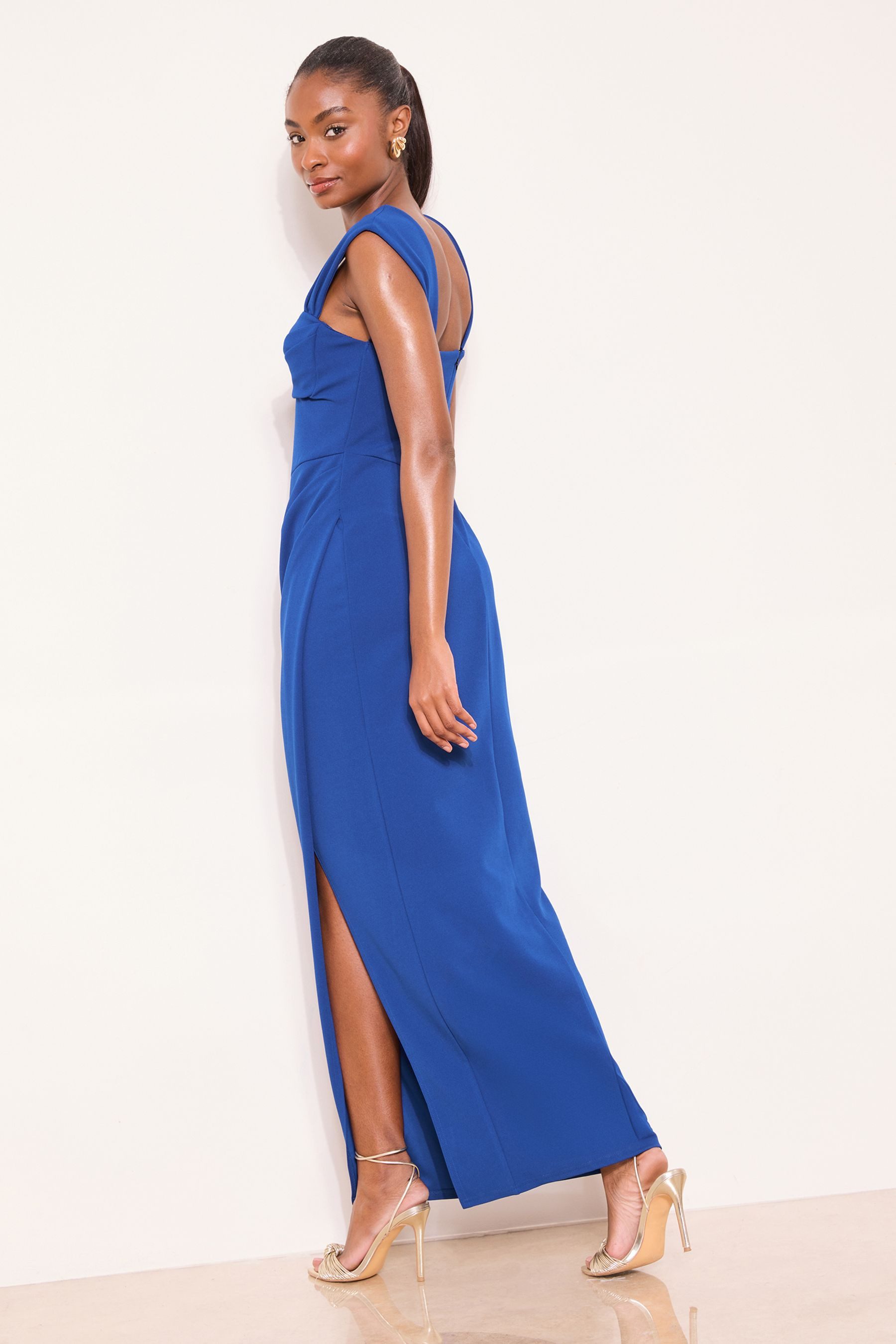 LIPSY Maxikleid Lipsy Kurzärmeliges, gerafftes Maxikleid, Regular (1-tlg) günstig online kaufen