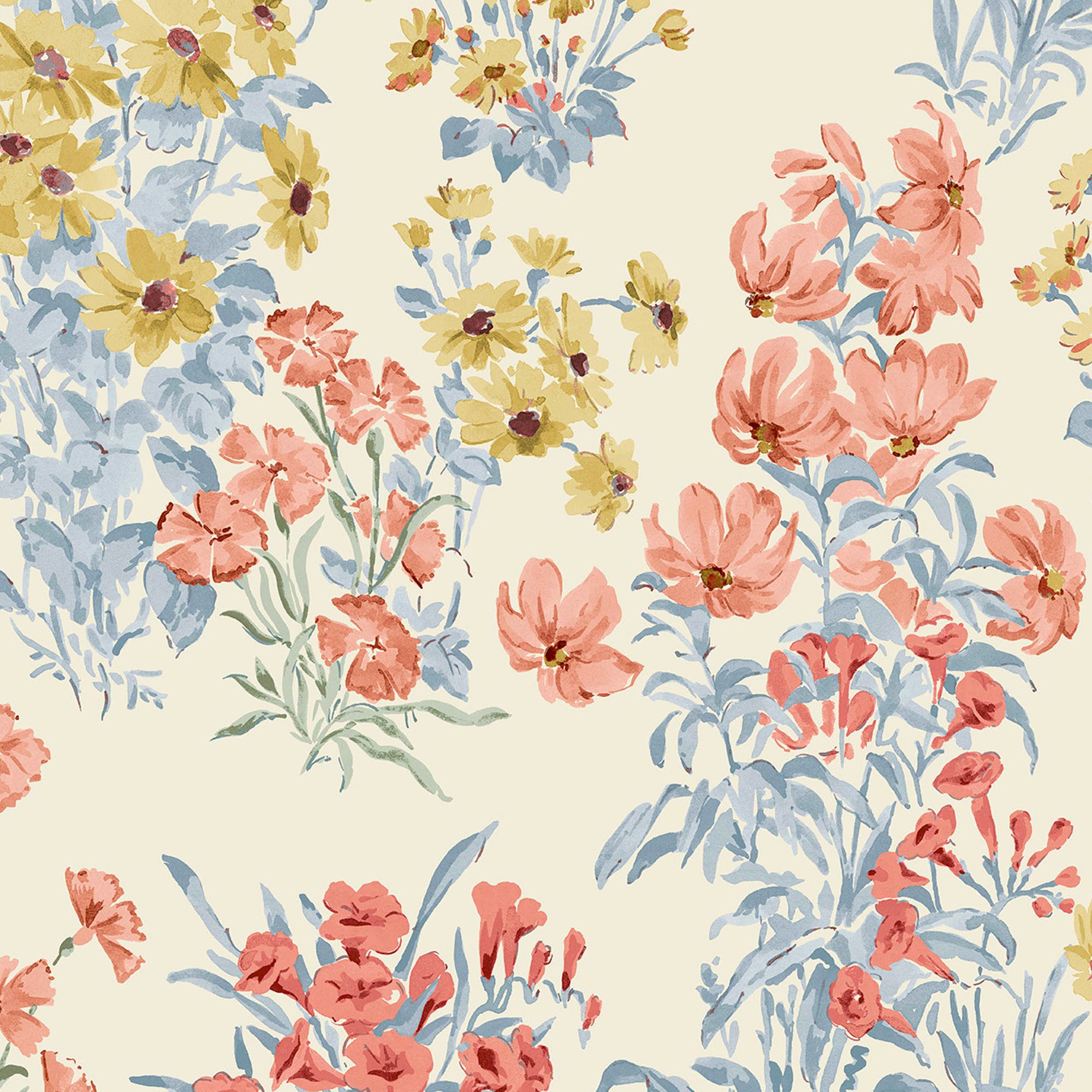 LAURA ASHLEY Vliestapete Megan, glatt, geblümt, (1 St), 10mx52cm (ca. 5m2)
