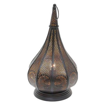 Casa Moro Tischleuchte Orientalische Lampe Monza Schwarz, für elektrisch & Kerzenbeleuchtung, ohne Leuchtmittel, schöne Tischlampe, IRL630