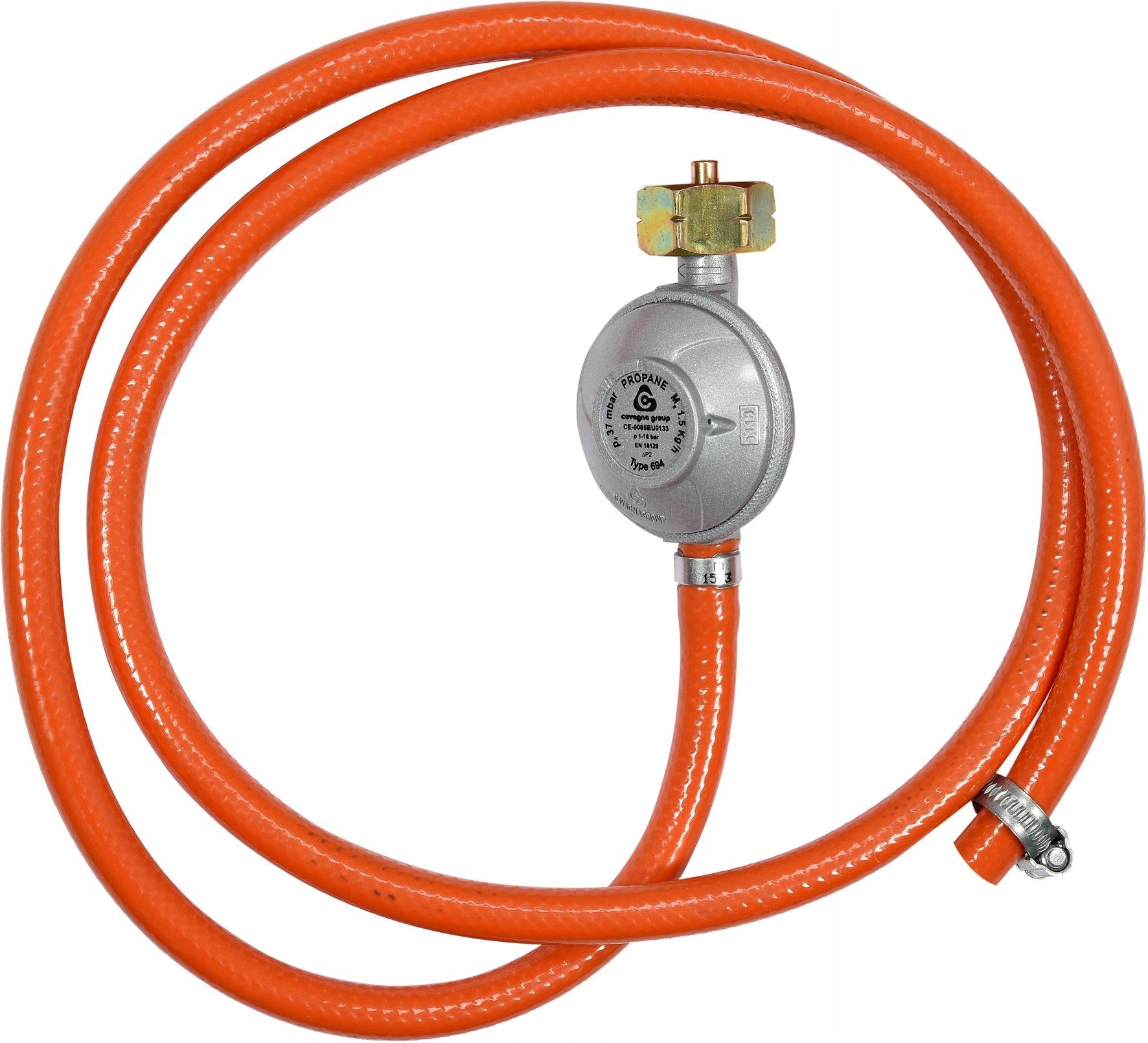 TRIZERATOP Gasdruckregler Gasschlauch mit Druckminderer 1,5 m, 37 mbar
