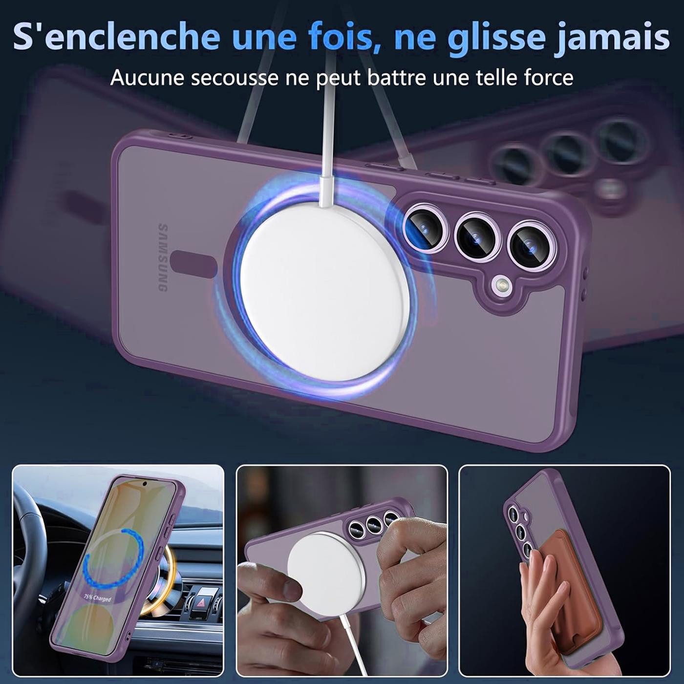 CoolGadget Handyhülle Magnet-Hülle für Samsung Galaxy S25 FE Schutzhülle magnetisch 6,7 Zoll, Hülle Matt Stoßfest kompatibel mit QI-Laden Zubehör Kameraschutz C – Bild 5 von 5