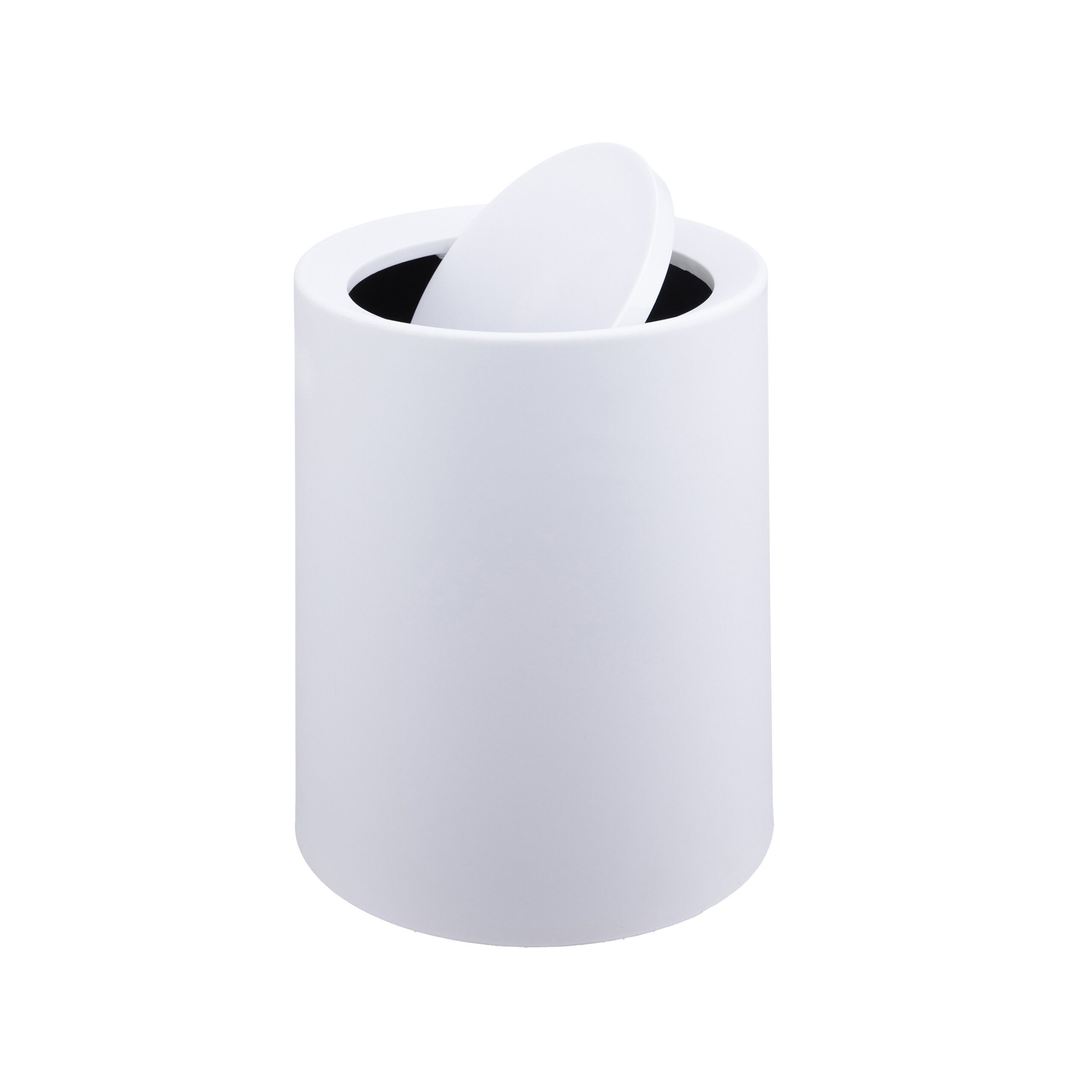 relaxdays Mülleimer mit Schwingdeckel 13 Lit, weiß