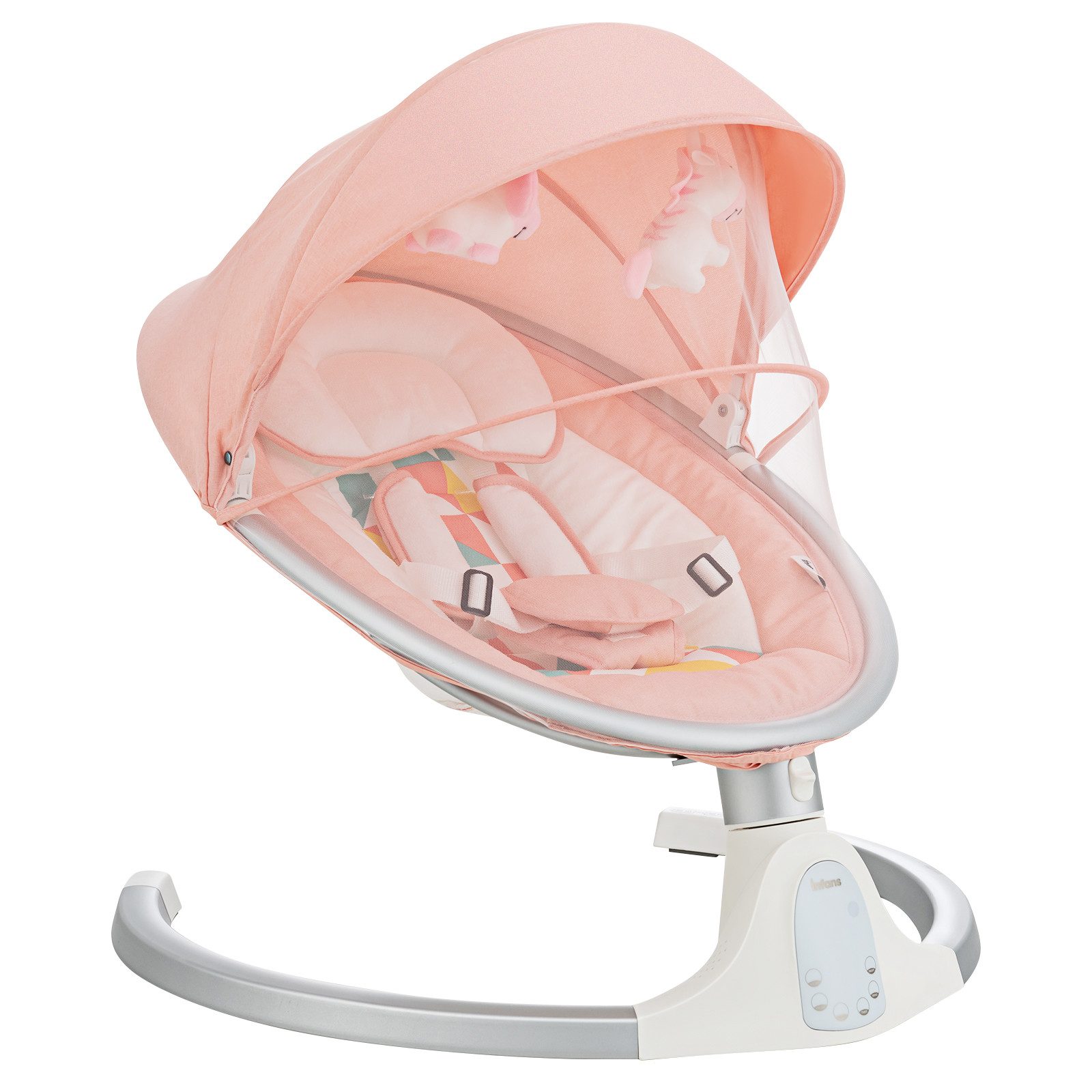 COSTWAY Babywippe Babyschaukel, 5-fach einstellbar, mit Musik & Timer