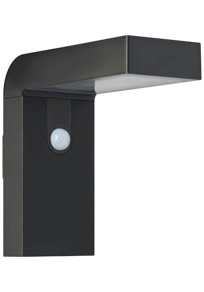 EGLO Wandleuchte BARACCONI Wandlampe, Alu, Kunststoff, IP44, Solar, Außenlampe, Lampe, Bewegungsmelder, LED wechselbar, Warmweiß, Wand-/Deckenleuchte, L9 x H20 x AL20 cm, schwarz, 18X0,2W inkl.