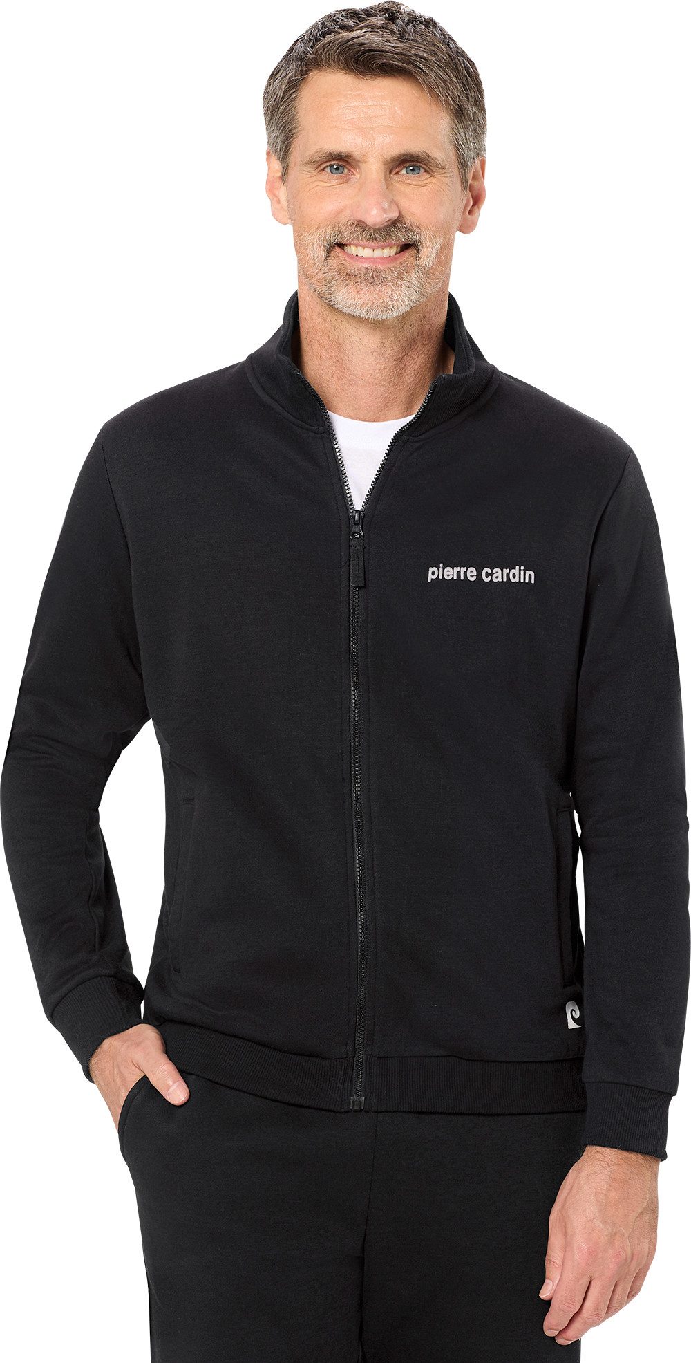 Pierre Cardin Sweatjacke Zeitloser Freizeit-Klassiker aus hochwertigem Material-Mix