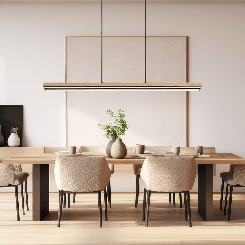 GLOBO LIGHTING LED-Hängeleuchte, LED-Leuchtmittel fest verbaut, Warmweiß, Zugpendelleuchte Pendelleuchte Holz Hängelampe Esstisch mit