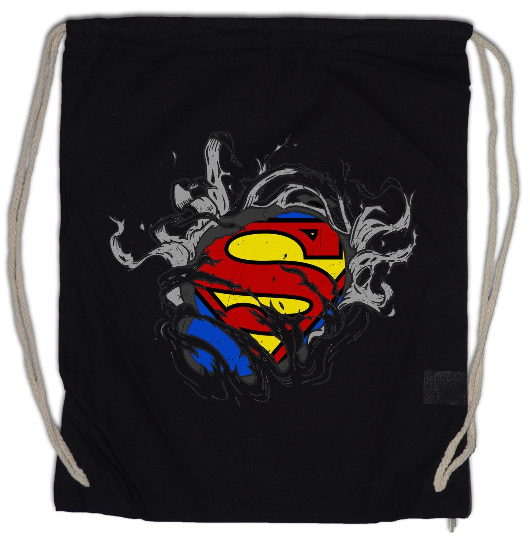 Urban Backwoods Turnbeutel Exploding Super S Turnbeutel Hero Superhero Kostüm Verkleidung (1-tlg), Fasching Karneval Buchstabe Letter