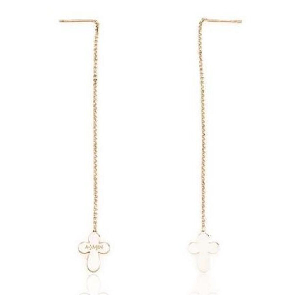 Amen Paar Ohrstecker Mod. CROCE ROSE GOLD