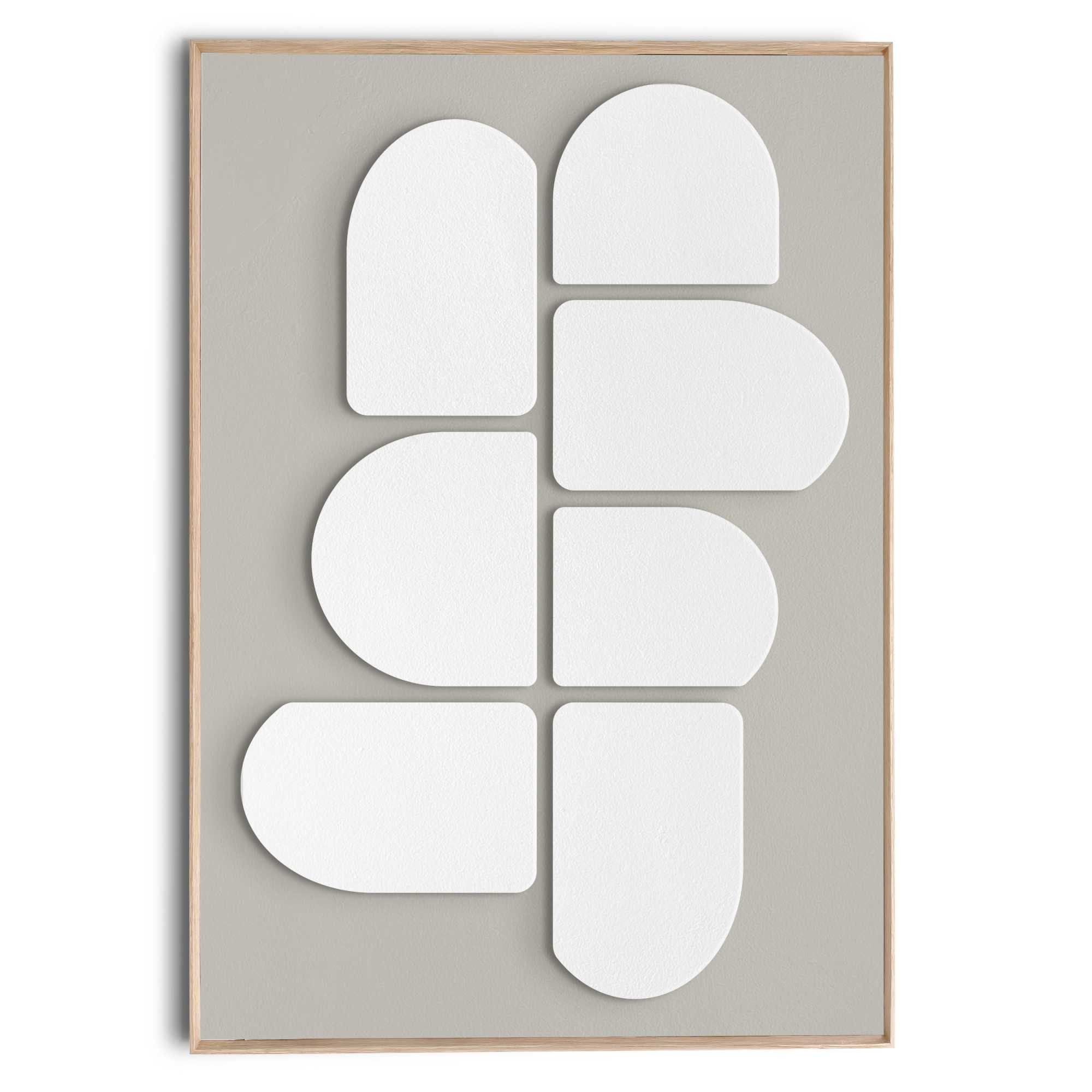 Reinders! Wandbild Abstract lichtgrijs met wit, Home Office - Weiß - MDF - Abstrakt - 70x100 cm
