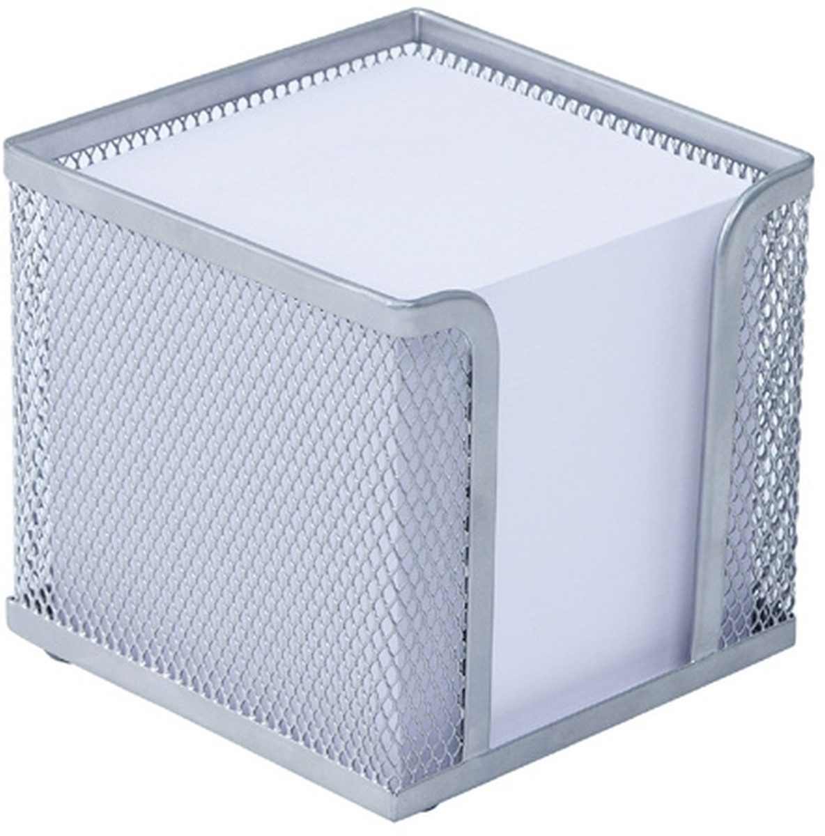 Notizzettel Zettelbox Office 10x10x10cm silber.