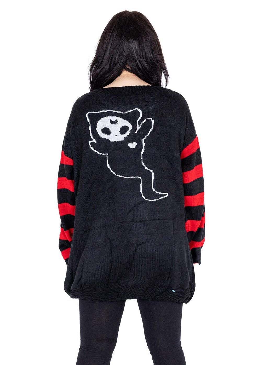 Cupcake Cult Strickpullover Half Dead Cat Zombie Kitty Katze Anime Manga Kawaii