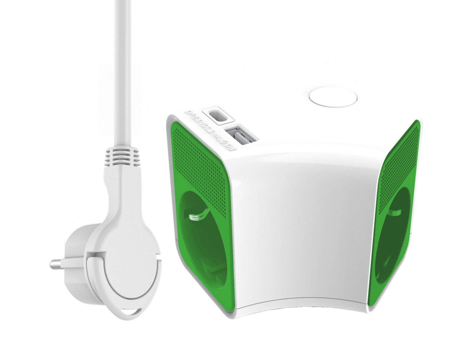 Elro Steckdosenleiste (Ein- / Ausschalter, USB-Anschlüsse, Kindersicherung, Kabellänge 1.5 m), USB Steckdosenleiste 3 fach mit Schalter & Kindersicherung Weiß H. 8cm