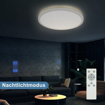 ZMH LED Deckenleuchte Deckenlampe 4000K 22W RGB Farbwechsel WiFi Rund, LED fest integriert, 4000K, Wohnzimmer Kompatibel mit Samrt Life/TUYA für Schlafzimmer