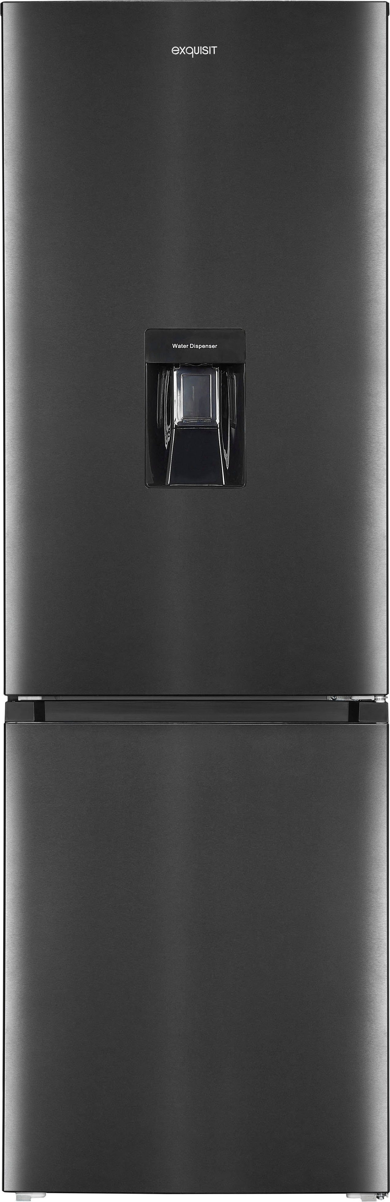 exquisit Kühl-/Gefrierkombination KGC320-95-E-WS-040C inoxlook-az, 185,8 cm hoch, 60 cm breit