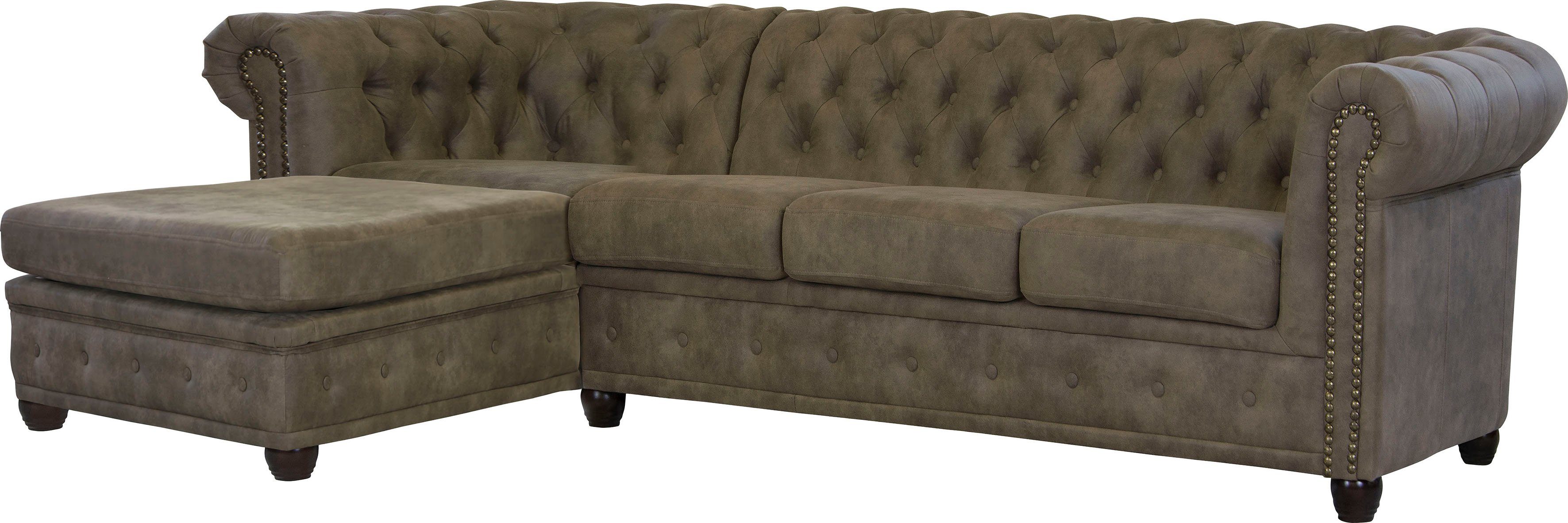 Home affaire Chesterfield-Sofa Rysum L-Form, Chesterfield-Optik günstig online kaufen