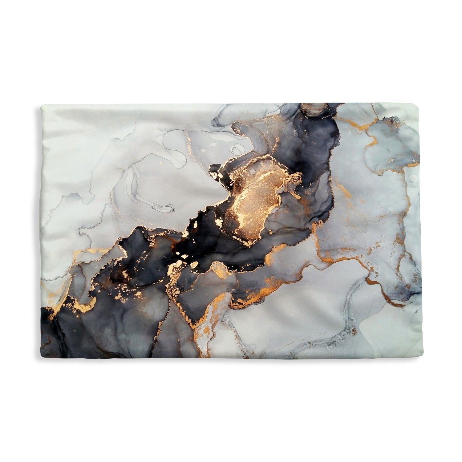 MuchoWow Dekokissen Schwarz - Marmor - Luxus - Gold, Kissenbezug für Sofa, Dekorationkissen, Kissenhüllen, 50x30 cm