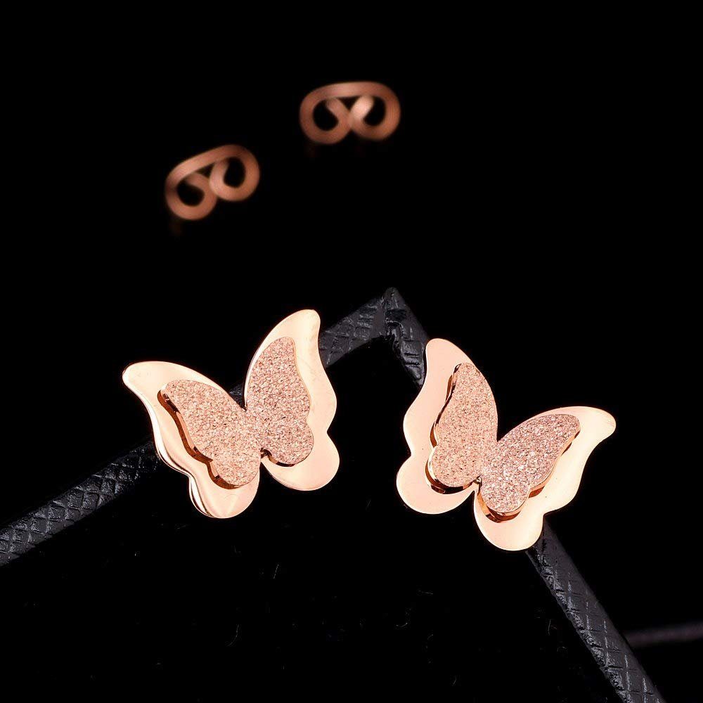 Kim Johanson Schmuckset Schmetterling (Set, 3-tlg), mit Halskette, Ohrstecker und Armreif