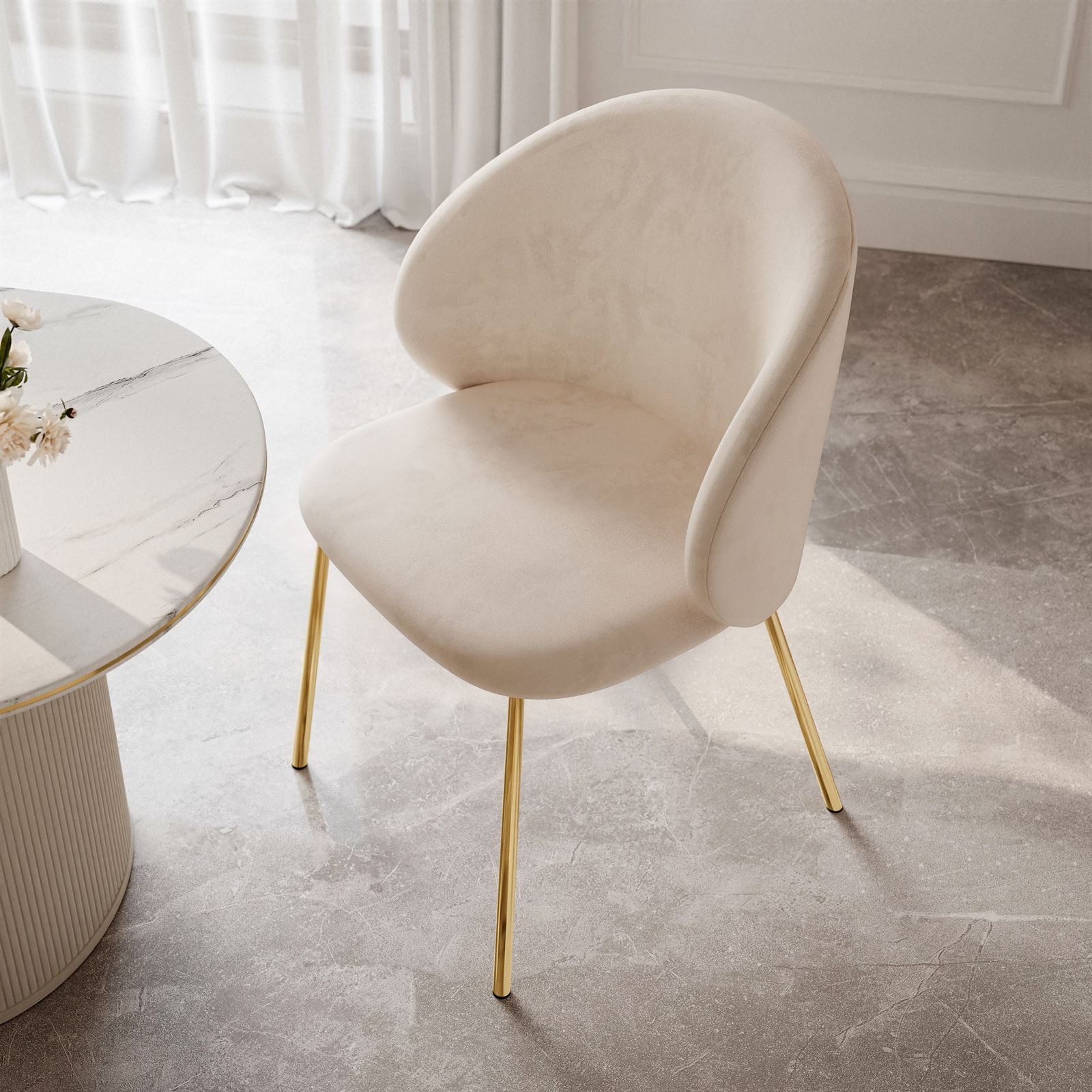 Lookway Polsterstuhl AURUM auf goldenen Beinen, Metallbeine