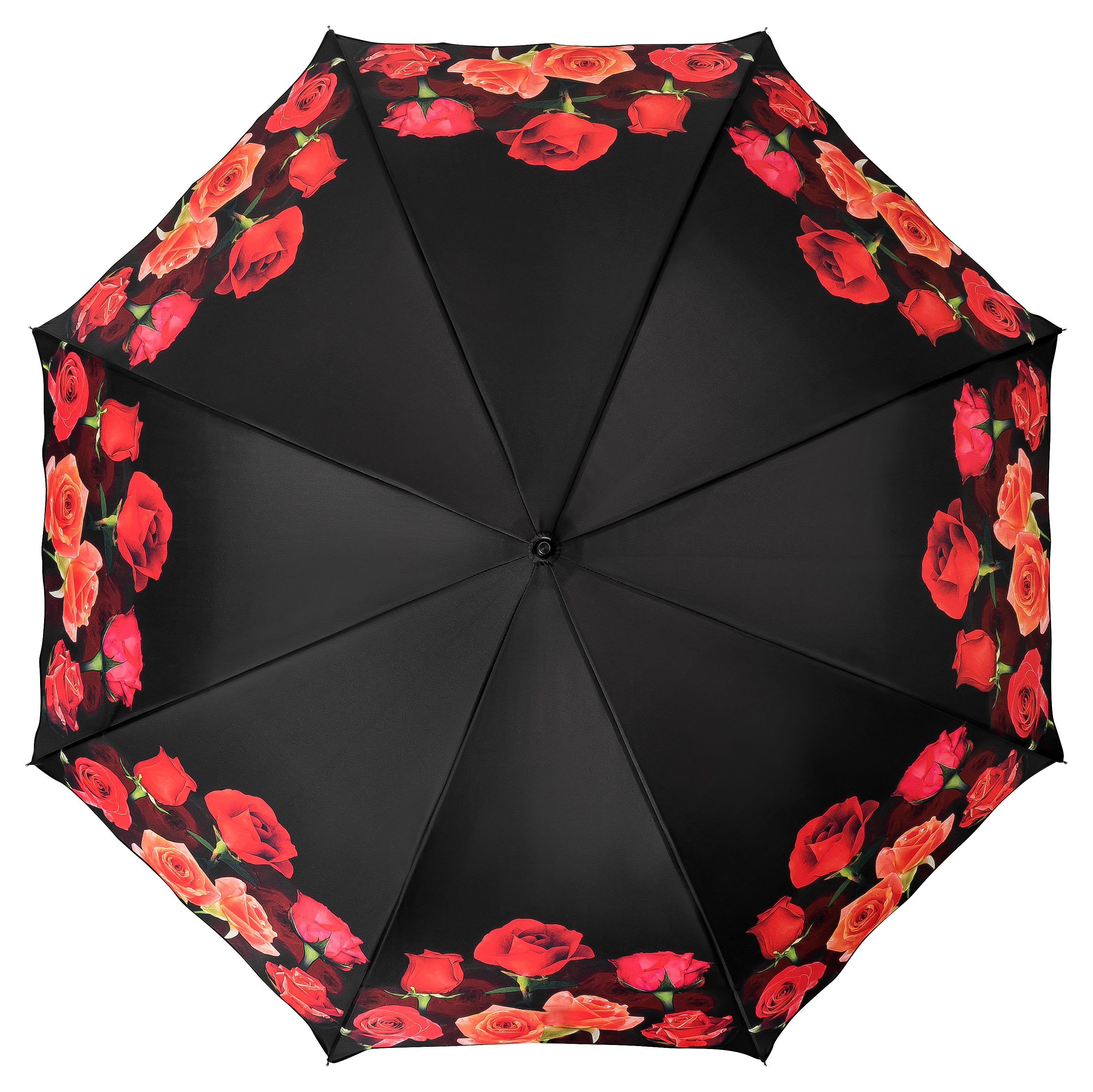 von Lilienfeld Stockregenschirm Regenschirm Rosenbouquet Blumen Auf-Automatik Rüsche