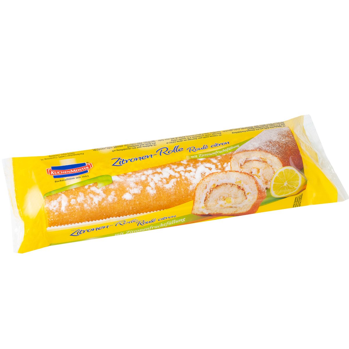 KuchenMeister Kuchen, KuchenMeister Zitronen Rolle Rührkuchen Creme und Fruchtfüllung 400g