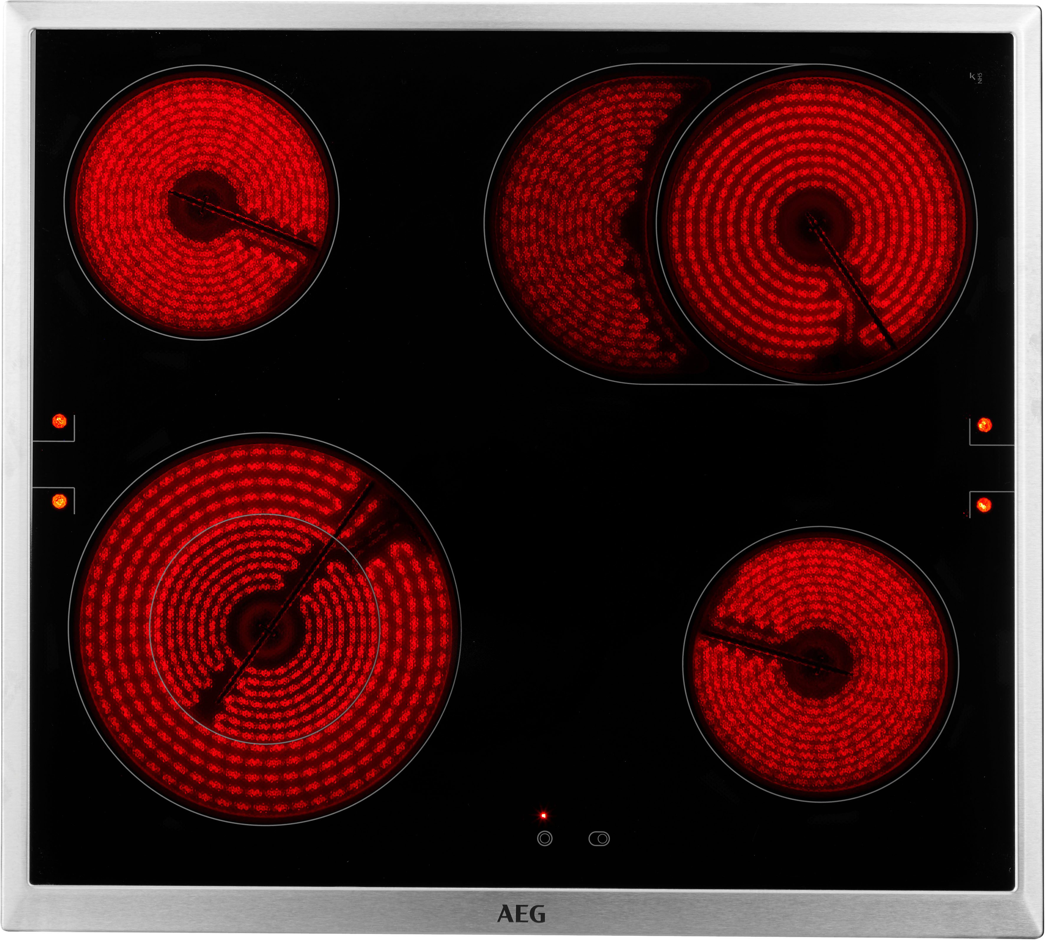 AEG Elektro-Herd-Set Serie 5000 HH24HSB, Aqua Clean, Gleichmäßiges Garen auf 3 Ebenen, TouchTimer, Kochfeld mit Bräterzone