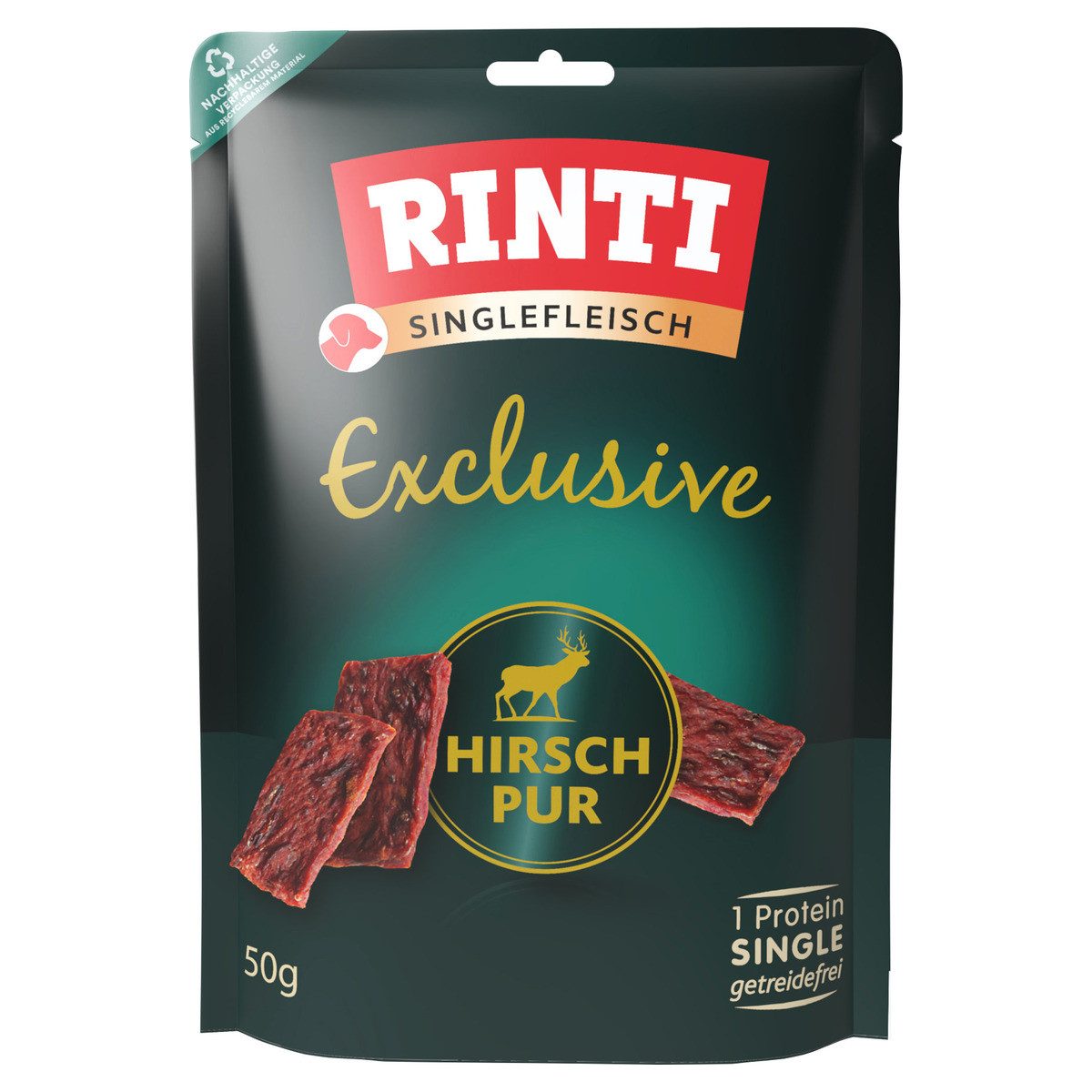 Rinti Exclusive Snack Hirsch pur 50 g - 12 Stück, für: Hund