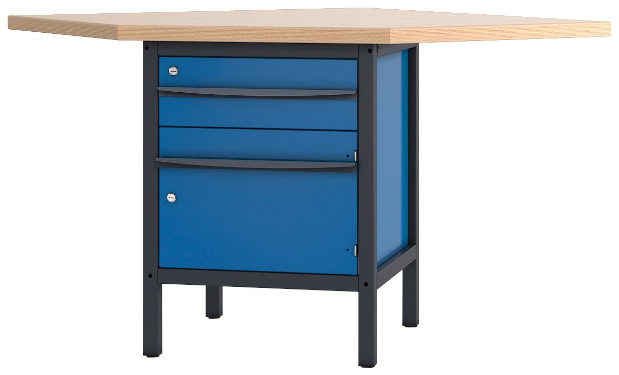 PADOR Werkbank 11 S 2, L/T/H: 120x120x85,5 cm, abschließbar | Werkbänke