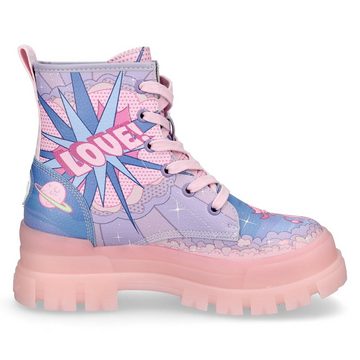 Buffalo Buffalo Damen Schnürboot Aspha Comic rosa Sommerboots