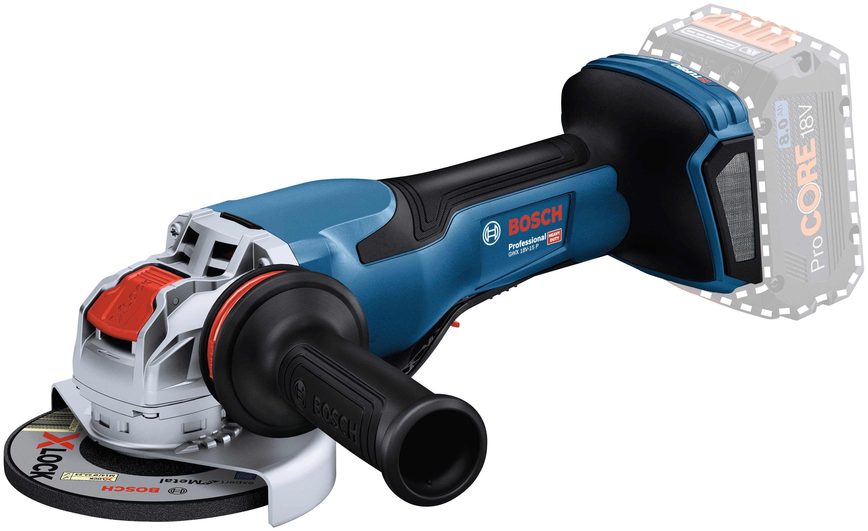 Bosch Professional Akku-Winkelschleifer GWX 18V-15 P, max. 9800 U/min, ohne Akku und Ladegerät