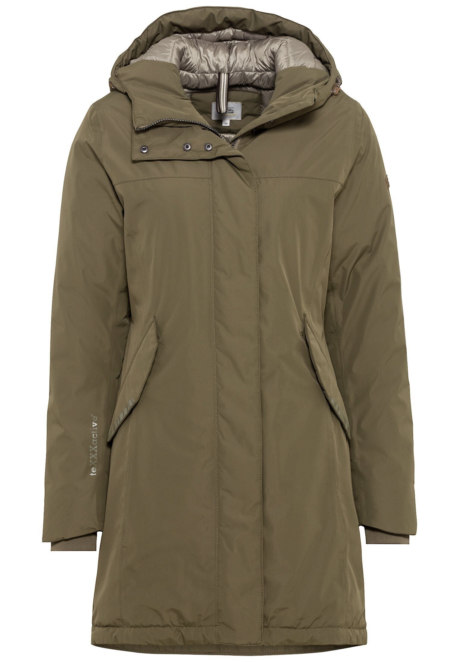 camel active Funktionsjacke aus recyceltem Polyester Langarm Kapuze Reflektierende Details