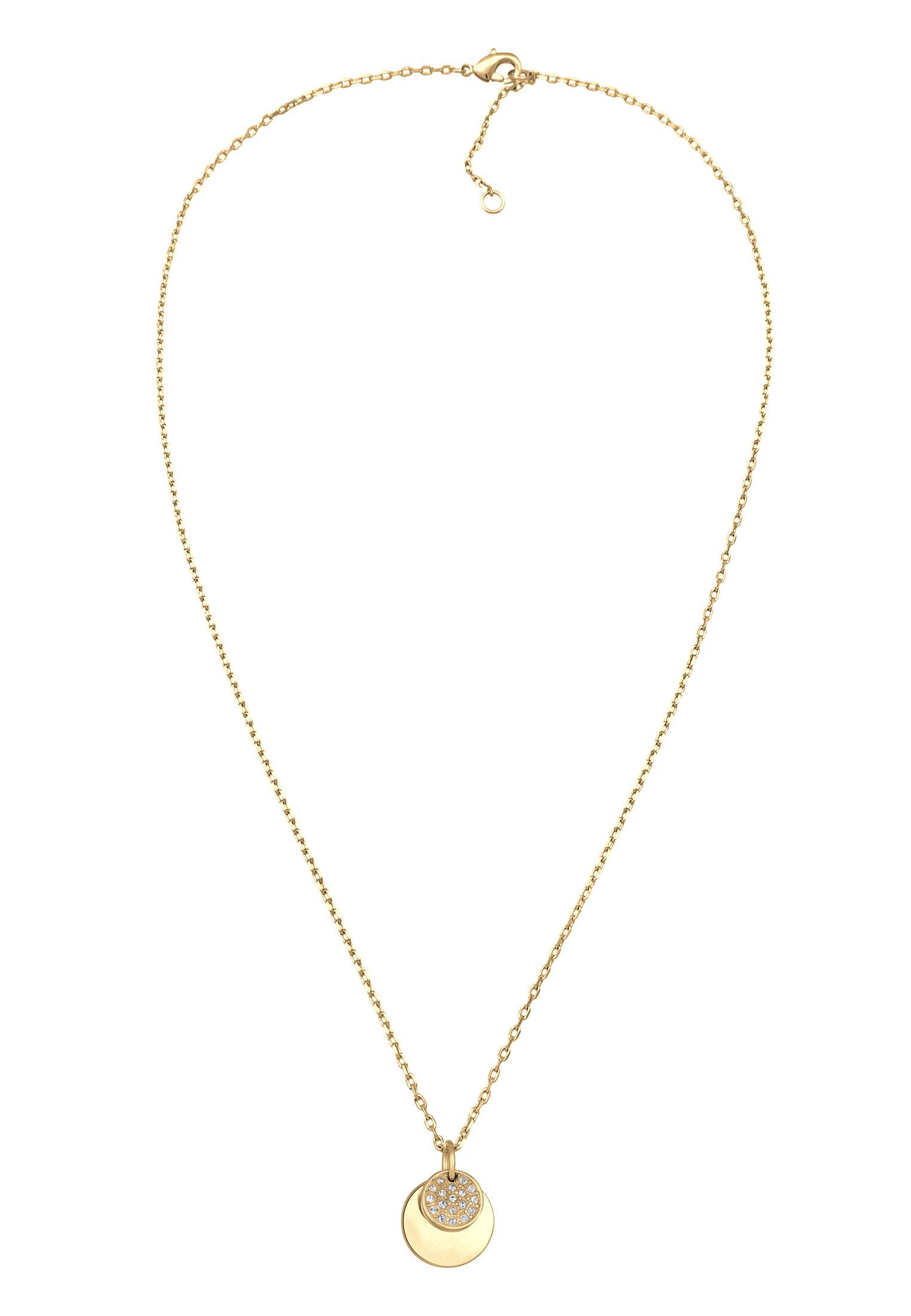 Elli Kette mit Anhänger Plättchen Kristalle günstig online kaufen