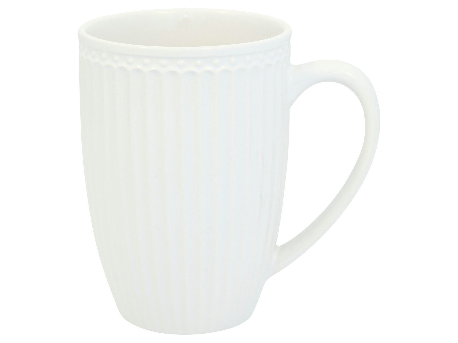 Greengate Becher Alice Becher mit Henkel groß white 0,5l, Steinzeug