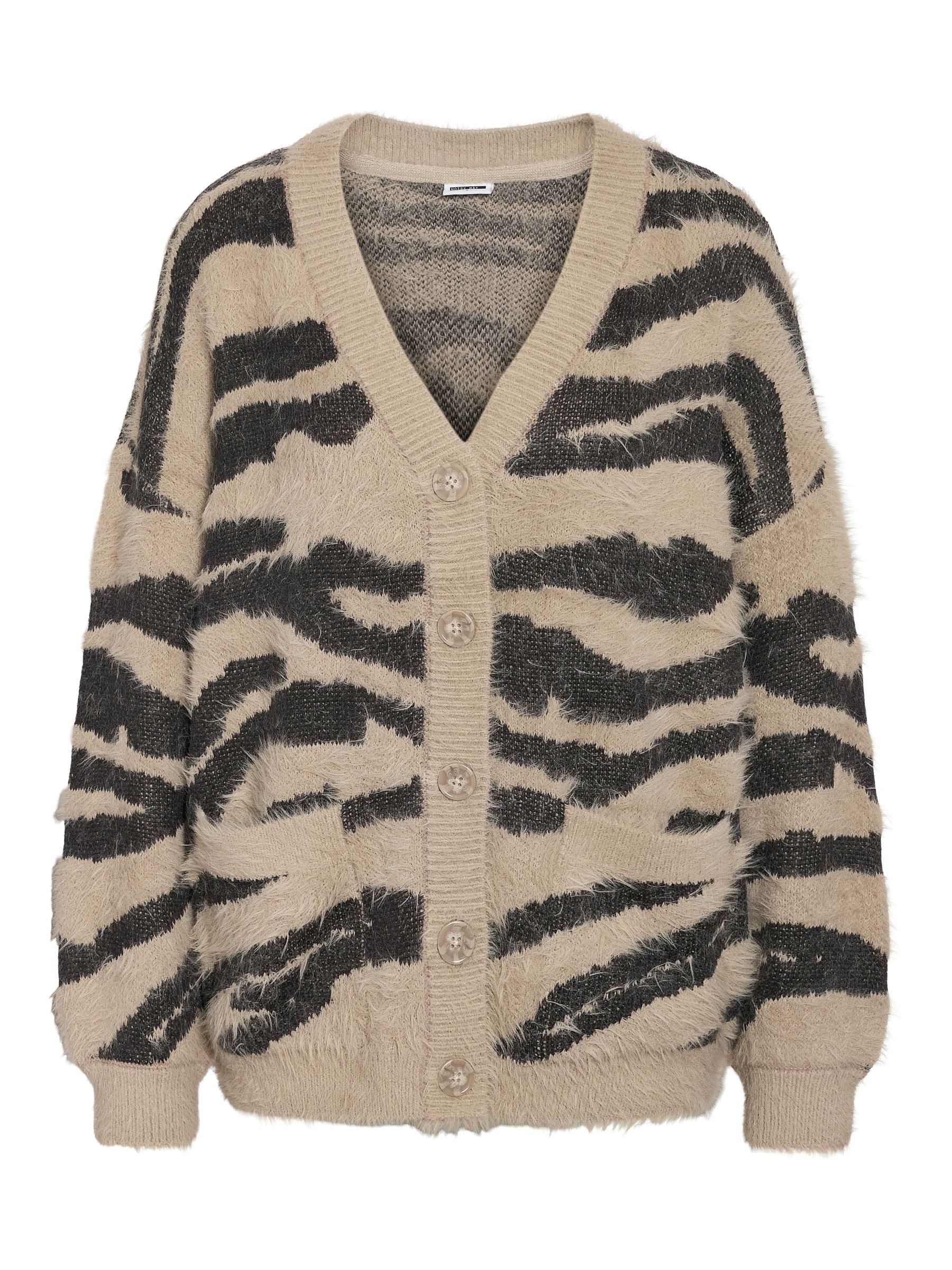 Noisy may Cardigan Weicher Griff und trendiger Print (1-tlg) NMFLYNN L/S V- günstig online kaufen