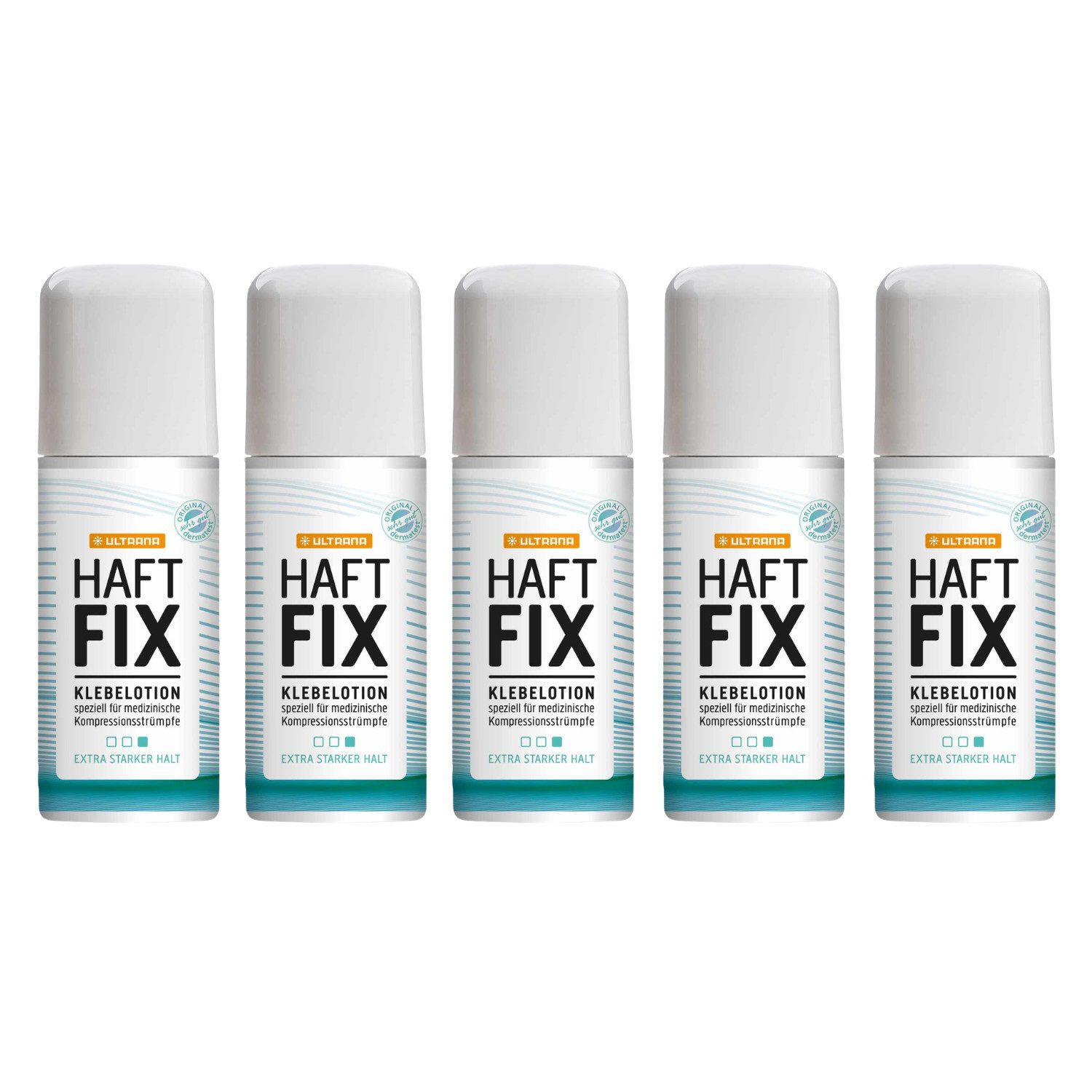 ULTRANA Textilkleber Ultrana HaftFIX Hautkleber Roll-on 5 x 60 ml