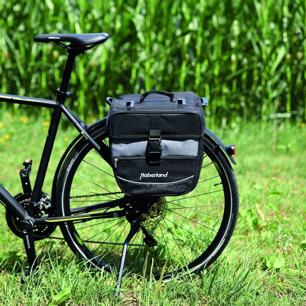 Haberland Fahrradtasche Haberland Einsteiger-Serie schwarz / silber - robuste Doppeltasche für