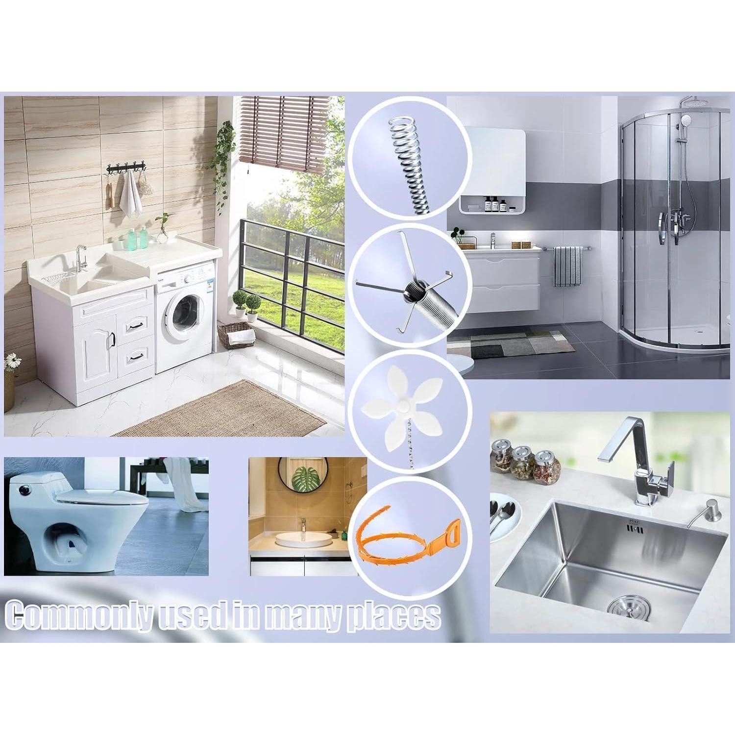 LuxusKollektion Rohrreinigungsspirale Rohrreinigungsspirale Abflussreiniger Spülbecken Haar 6 1m+1.5m-6Pcs