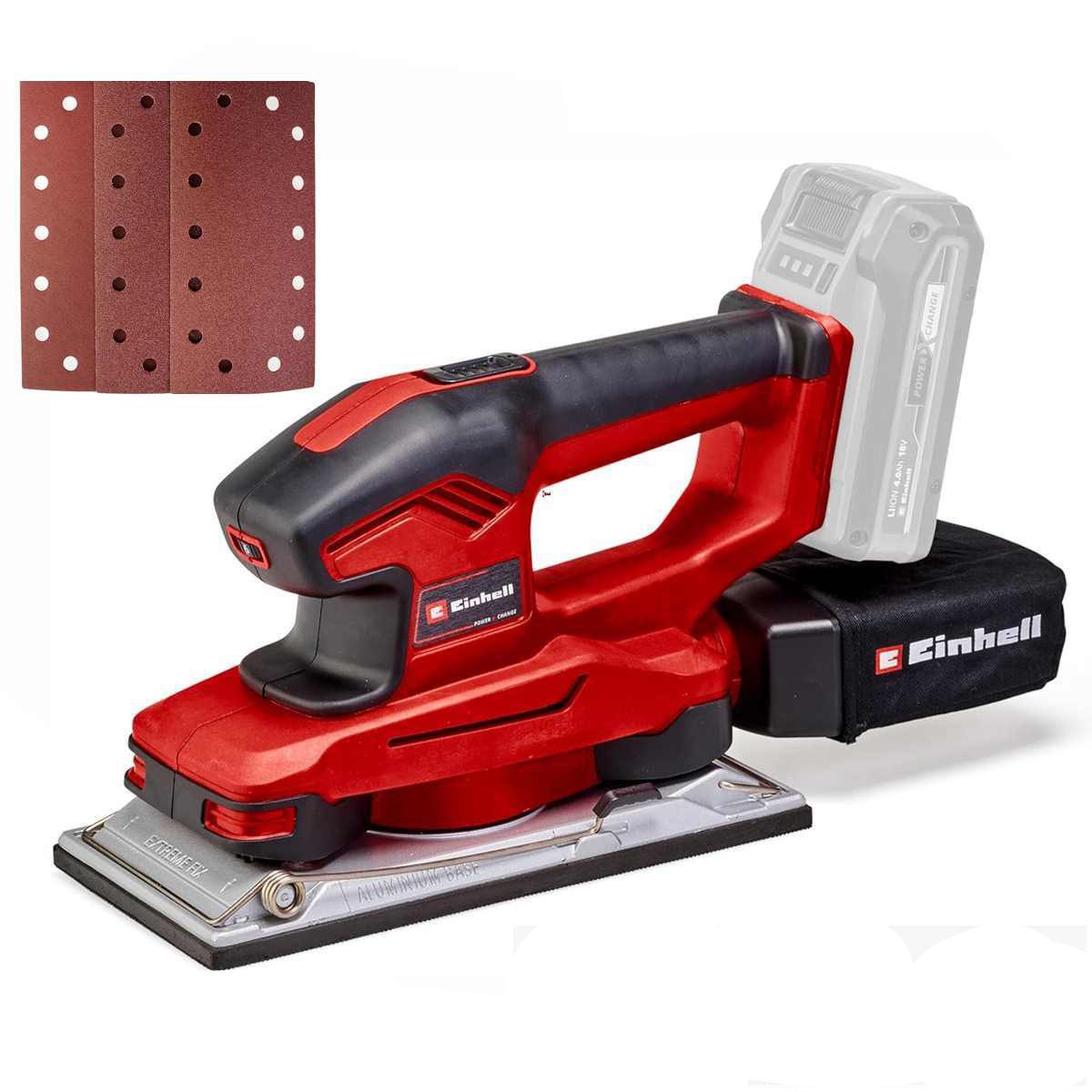 Einhell Schwingschleifer Akku-Schwingschleifer TE-OS 18/230 Li Solo inkl. 3x Schleifpapier