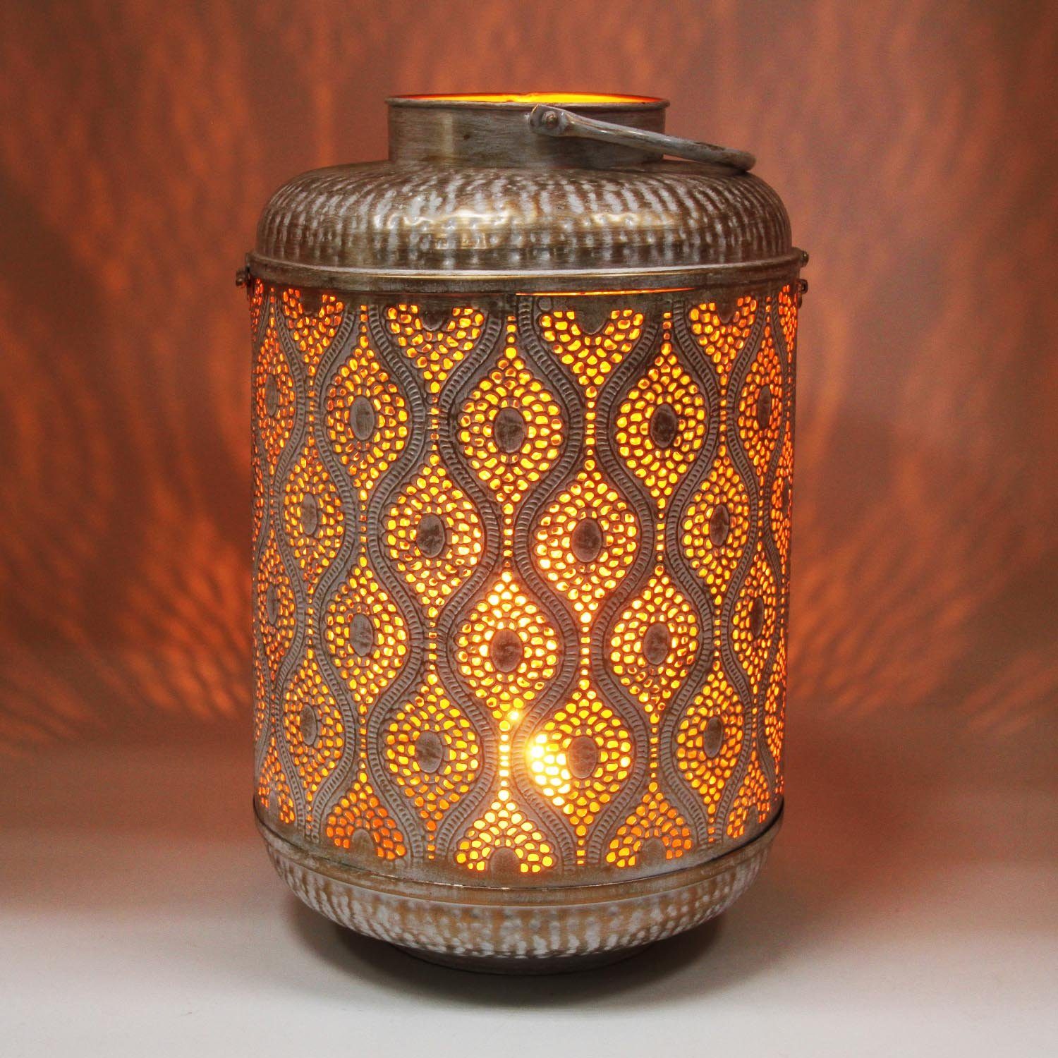 Casa Moro Kerzenlaterne Orientalische Laterne Suraya Shabby Chic Weiss Gold günstig online kaufen