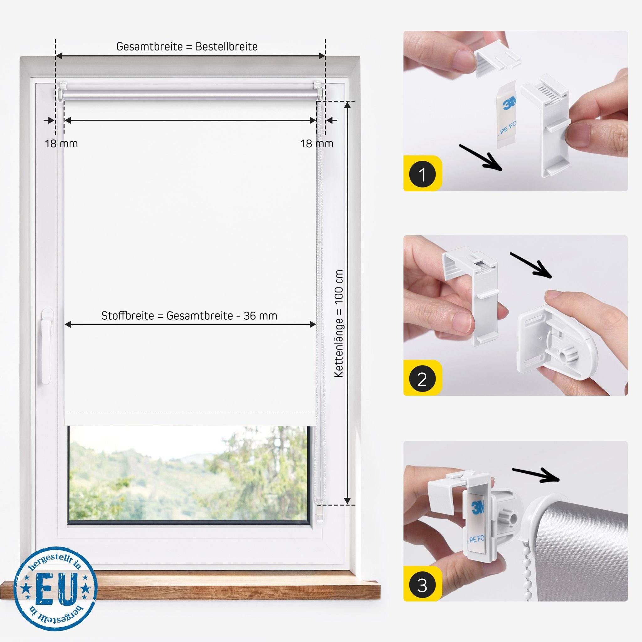 Verdunklungsrollo Standard Thermorollo, Klemmbar, 30 x 120 cm, weiß, jalous günstig online kaufen