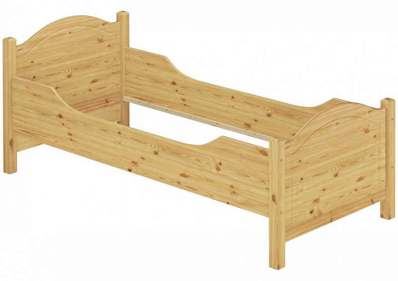 ERST-HOLZ Bett Seniorenbett extra hoch 90x200 Kiefer ohne Zubehör, Kieferfarblos lackiert