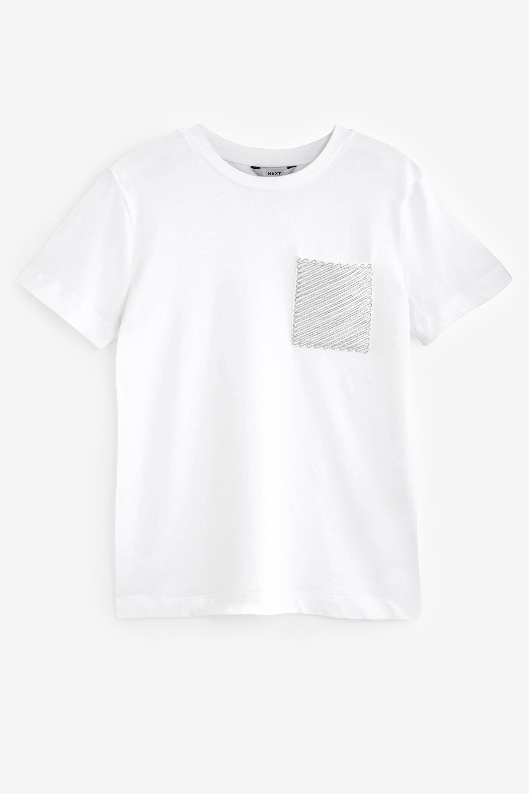 Next T-Shirt Hemd (1-tlg) verzierter Tasche mit Kurzärmliges