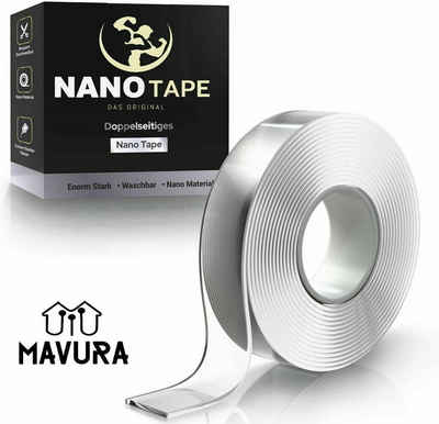 MAVURA Doppelklebeband »NANO TAPE™ Premium Nano Tape Klebeband doppelseitig ultra stark Kleber waschbar doppelseitiges Klebe Band extra Stark«