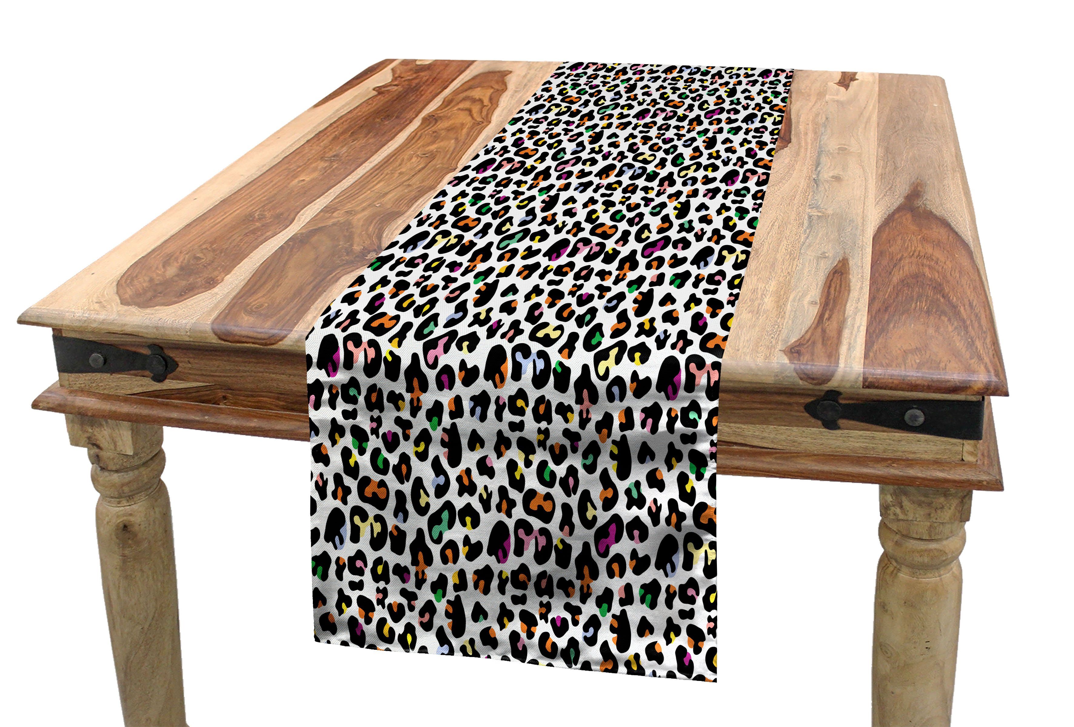 Tischläufer Esszimmer Küche Tischläufer, Rechteckiger Katzenfell Dekorativer Modernisierten Leopard-Druck Abakuhaus