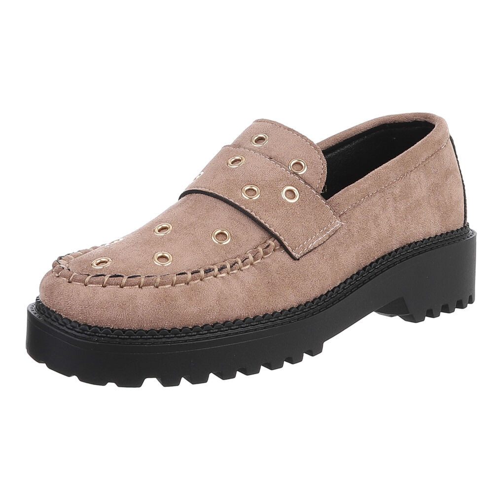 Ital-Design Trendige Loafers mit Metallösen für Damen Slipper (90793403) Bl günstig online kaufen