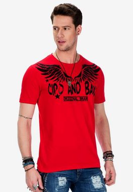 Cipo & Baxx T-Shirt mit Edelsteindruck