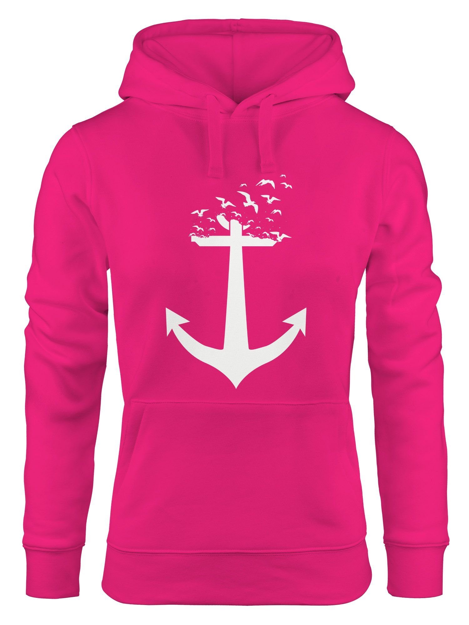 MoonWorks Hoodie Hoodie Damen Anker Vögel Anchor Birds Sweatshirt Kapuzenpullover