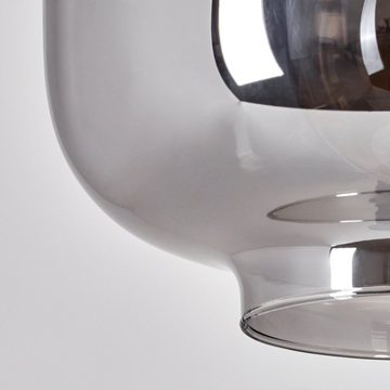 hofstein Hängeleuchte »Apecchio« moderne Hängelampe aus Metall/Glas in Schwarz/Rauchfarben, ohne Leuchtmittel, Pendelleuchte mit Schirm aus Echtglas (24cm), Höhe max. 160cm, 1xE27