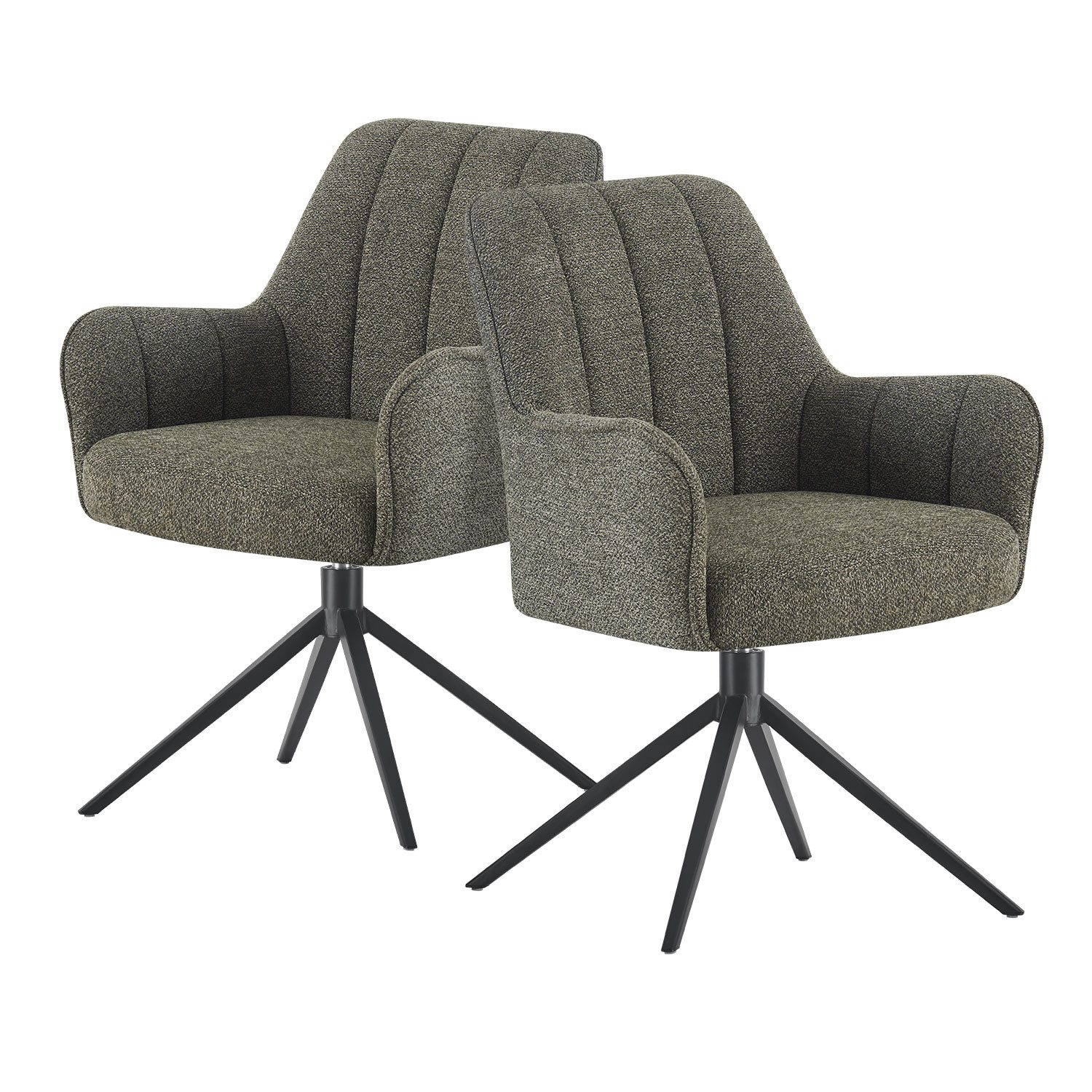 DUBI Möbel Polsterstuhl THOMAS-ZARA, 360° drehbar mit Rückholfunktion 2er-S günstig online kaufen