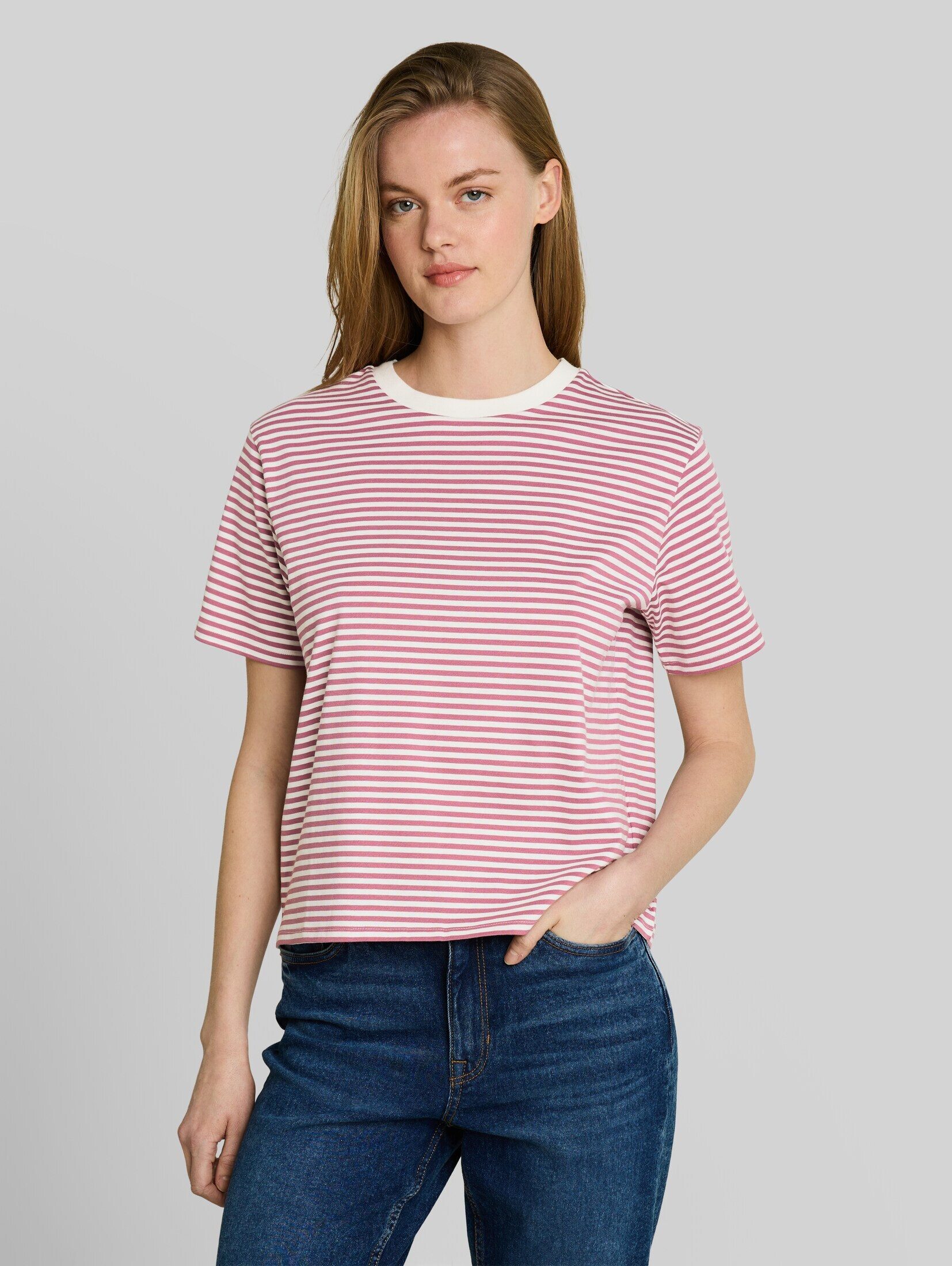 TOM TAILOR Denim T-Shirt T-Shirt (im Einserpack) Boxy Fit T-Shirt